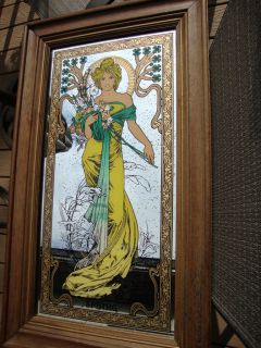 Alphonse Maria Mucha Art Nouveau The Four Seasons printed mirror 