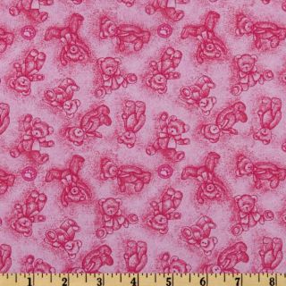 Boyds Bears Toile Pink   Discount Designer Fabric   Fabric