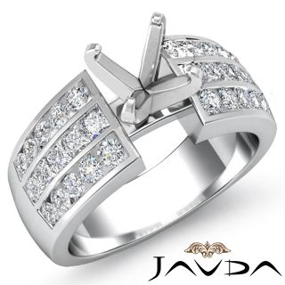 Princess Round Diamond Engagement Ring 14k Gold w Channel Setting Semi 