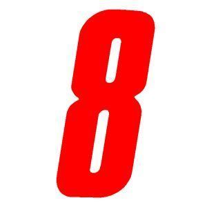 inch Tall Red Race Number 8 Racing Numbers Decals