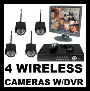 Home Security System 4 Wireless Camera DVR Surveillance