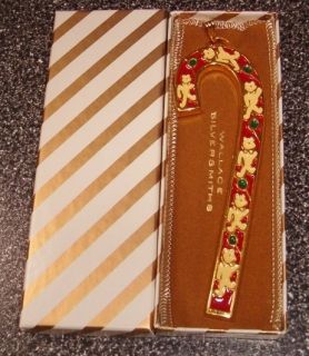 1987 Wallace Silversmiths Ornament Pendant in Box Candy Cane NO 