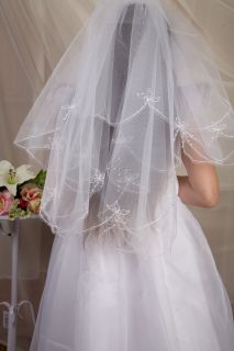    WHITE FIRST HOLY COMMUNION DRESS 2 T RIBBON VEIL WITH DIAMANTE CROSS