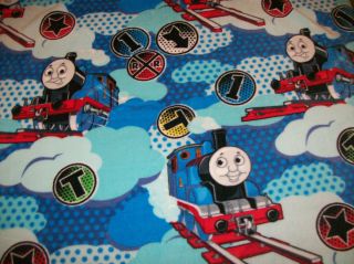 WONDERFUL THOMAS THE TRAIN NUMBER ONE TOSSED FLEECE FABRIC BY THE 