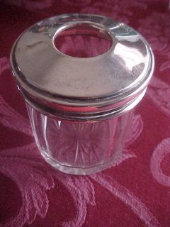 1924 Hair Tidy Vanity Jar Sterling Silver A J P Co 4 England