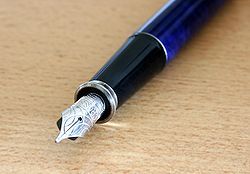 An A.T. Cross fountain pen, with the distinctive Cross lettering on 
