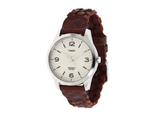timex weekender casual brown woven strap watch $ 47 95