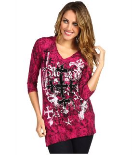 Rock and Roll Cowgirl 3/4 Sleeve Knit T Shirt    