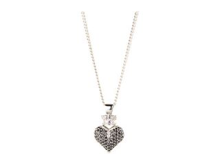 pave crowned heart on onyx bead necklace $ 230 00