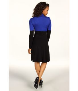 Karen Kane Rayon Spandex Jersey Color Block Turtleneck Dress
