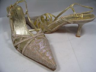 Marinelli Fifi Platino Glitter Heels Retails $102 Womens Shoes Size 