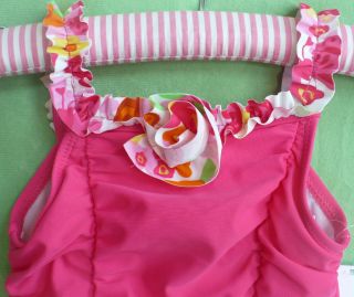 Absorba Girls Swimsuit Pink Ruched Ruffled Cute 2T Cute