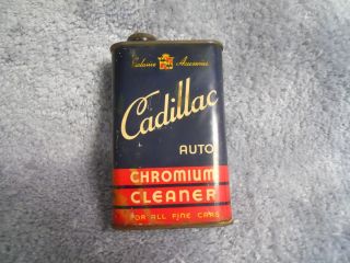 Vintage Cadillac Accessories Chrome Cleaner Tin Old Advertising Old 