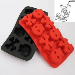 Skull Ice Freeze Cube Jelly Mold Chocolate Cookies Cupcake Mould Tray 