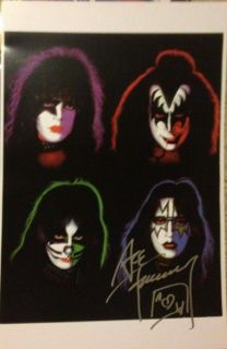 Ace Frehley Signed Kiss Poster 12x18 Look Guitar Proof