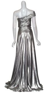 Reem Acra Liquid Platinum Long Gown Dress $4465 4 New