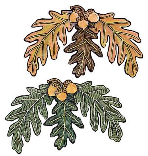 Oak Leaves Green Brown 25 Acorn Leaf Wallies Stickers Decal Fall 