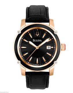 New Bulova 98B161 Mens Rose Gold Tone Stainless Steel Watch with 