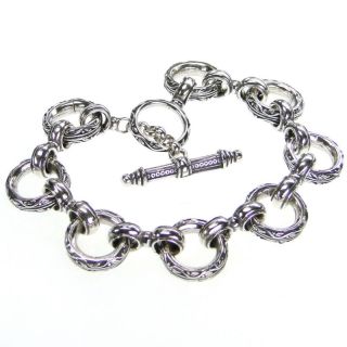 Gerochristo Sterling Silver Empty Charm Link Bracelet