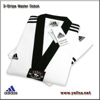 Adidas Taekwondo 3 Stripe Master DOBOK Karatedo Martial Arts Uniform 