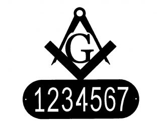 Custom Masonic Metal Steel House Address Sign
