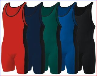 New Asics Feud Wrestling Singlets Youth Adult Black Red Royal Navy 