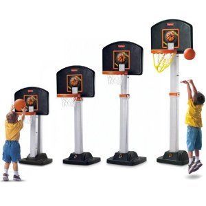 Fisher Price Adjustable Court Basketball System Portable Hoops Rim 