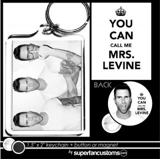 Adam Levine Keychain Button or Magnet Pin Maroon 5 Call Me Mrs Key 