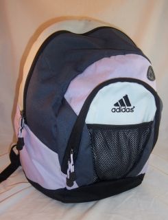 Adidas Purple Grey Black Bookbag Backpack Padded Back Shoulder Straps 