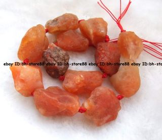 30mm Rough Natural Red Chalcedony Freeform Beads 15 Baroque Gemstone 