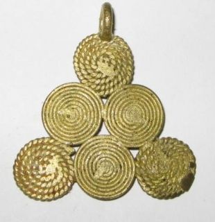   west african lost wax brass trade flower pendant this pendant