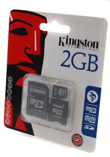   2GB MicroSD Flash Memory Card w 2 Adapters SDC 2GB 2ADP