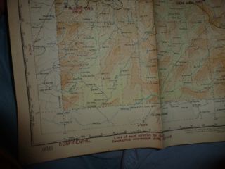 Map WW2 aaf Aeronautical Chart CBI 1945 Confidential Koi River Indo 