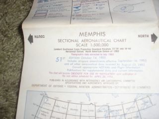   issue civilian Sectional Aeronautical Chart Memphis 51st Edition 1993