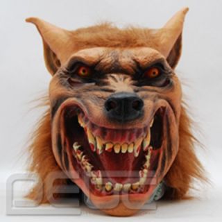   Costume Brown Creepy Adult Wolf Latex Rubber Mask Prop Novelty