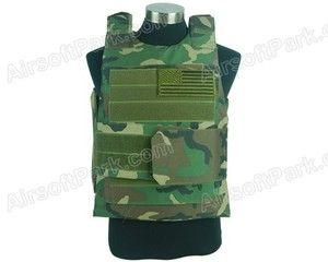 Airsoft Tactical Replica Black Hawk Down Plate Carrier Vest Woodland 
