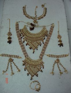Gold Polish Polki Bridal Wedding Necklace Jodha Akbar