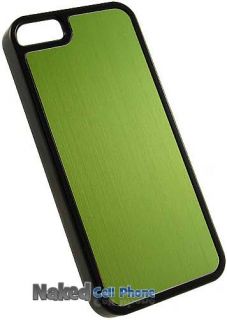 Green Black Brushed Aluminum Hard Case Cover for Apple iPhone 5th Gen 