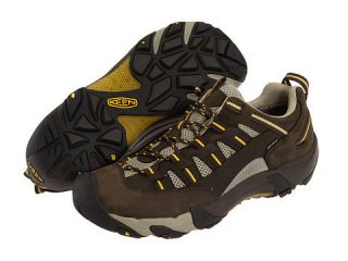 Keen Mens Alamosa WP Waterproof Hiking Boots Shoes Black Olive Yellow 