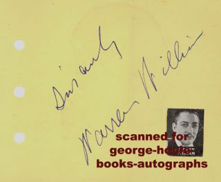 signed and inscribed sincerely warren william