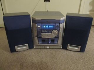 Aiwa Shelf Stereo System w/ 3 disc cd player, dual tape, am/fm stereo 