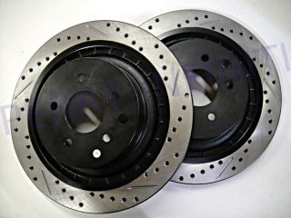  Drilled Rear Rotors for Infiniti Nissan Akebono Brakes New