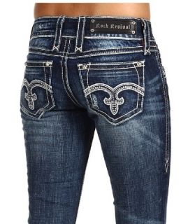 New Rock Revival Womens Alanis Crystal Fluer de Lis Bootcut Jeans 