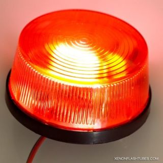 12V Red Strobe Round Security Warning Alarm Car Light
