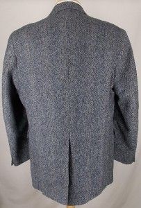 46 R Hunt Valley Navy Blue Gray Wool Tweed 2 B Sport Coat Jacket Suit 