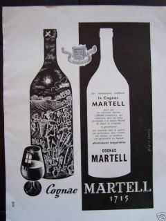 1951 French Martell Cognac Advertisement Artist Alain Cornic
