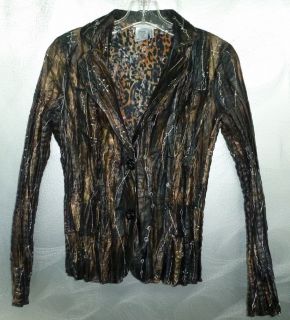 Alberto Makali Womens Brown and Black Nylon Polyester 2 Button Jacket 