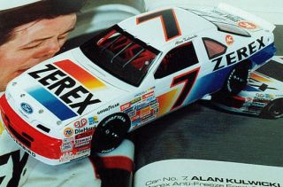 Alan Kulwicki ZEREX Ford 1/32nd Scale Decal Great for Slot Cars