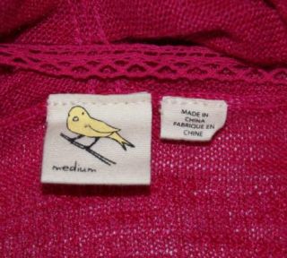 Anthropologie Bird On a Wire pink cardigan sweater medium open
