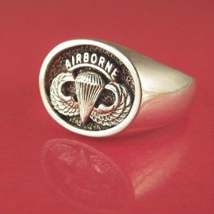 Jump Wings Airborne Ring Solid Sterling Silver Size 8 to 12